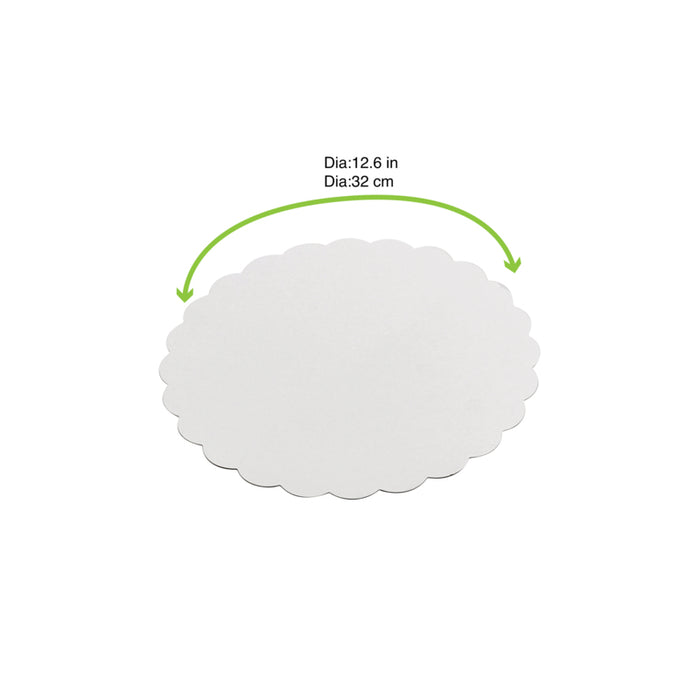 Base redonda cartón blanco con borde festoneado Ø320mm- 250Uds