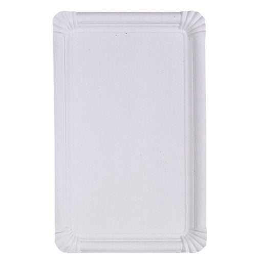 Plato rectangular de cartón reciclado blanco 330x190mm - 250Uds