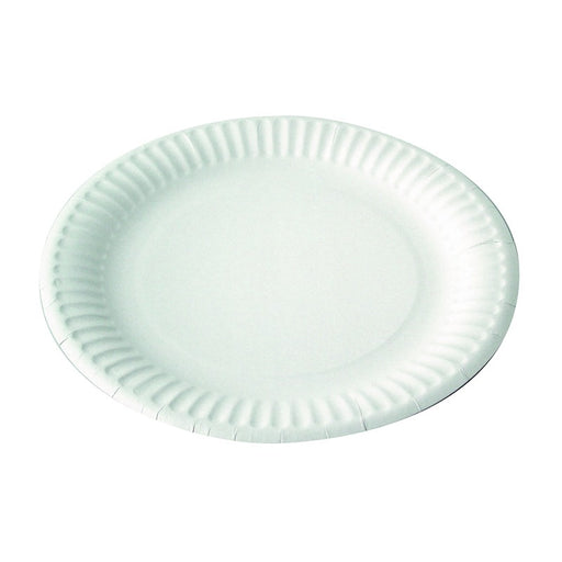 Plato redondo de cartón blanco Ø230mm - 100Uds