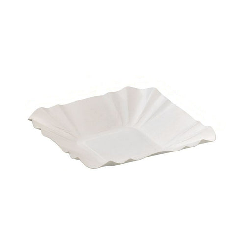 Plato barquilla de cartón blanco 108x108mm A20mm - 250Uds