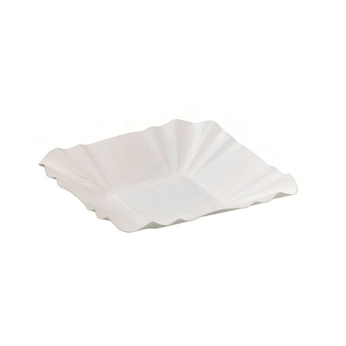 Plato barquilla de cartón blanco 108x108mm A20mm - 250Uds