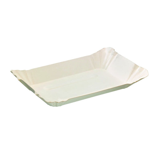 Plato barquilla de cartón blanco 180x120mm A50mm - 250Uds