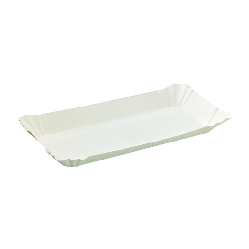 Plato barquilla de cartón blanco 230x120mm A20mm - 250Uds