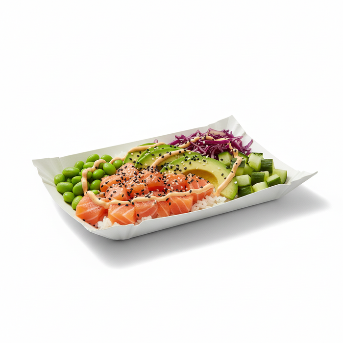 Plato barquilla de cartón blanco 240x180mm A20mm - 250Uds