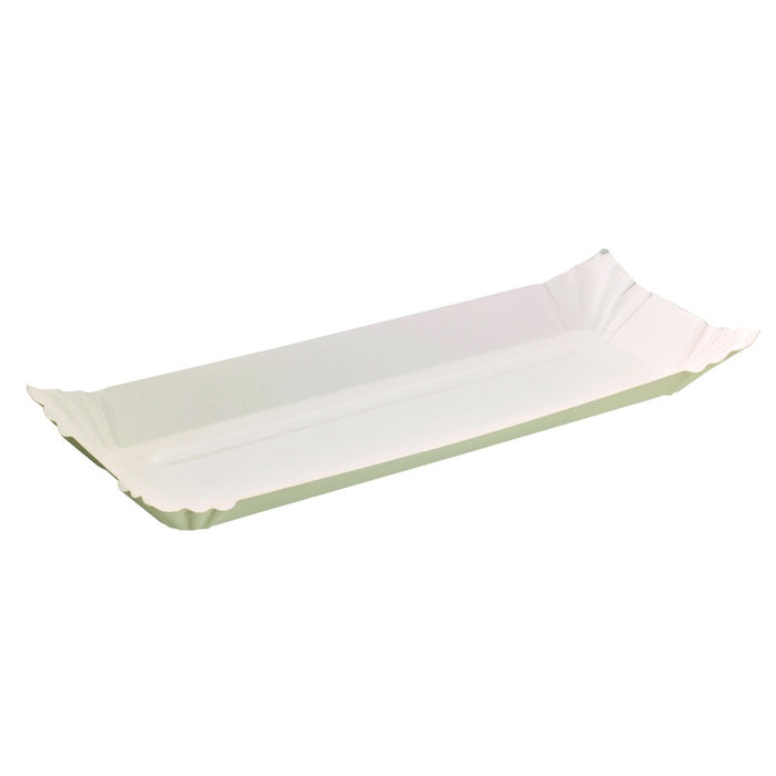 Plato barquilla de cartón blanco 320x130mm A13mm - 250Uds