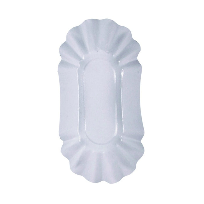 Plato hondo ovalado de cartón laminado blanco 195x110mm A32mm - 250Uds