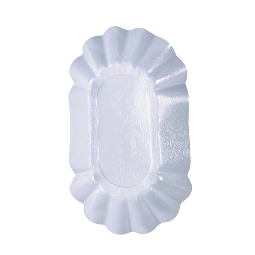 Plato hondo ovalado de cartón laminado blanco 220x140mm A37,5mm - 250Uds