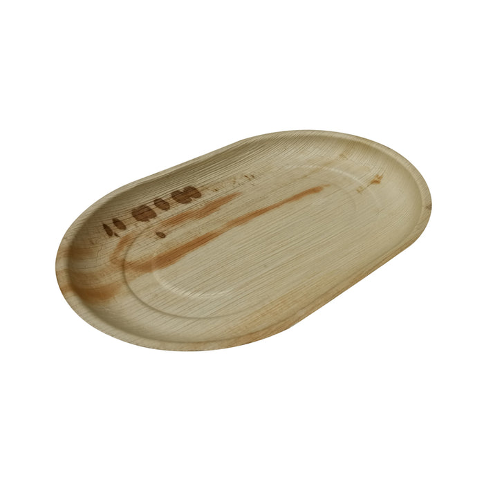 Bandeja ovalada de hoja de palmera 420x260mm A25mm - 10Uds