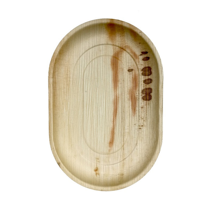 Bandeja ovalada de hoja de palmera 420x260mm A25mm - 10Uds