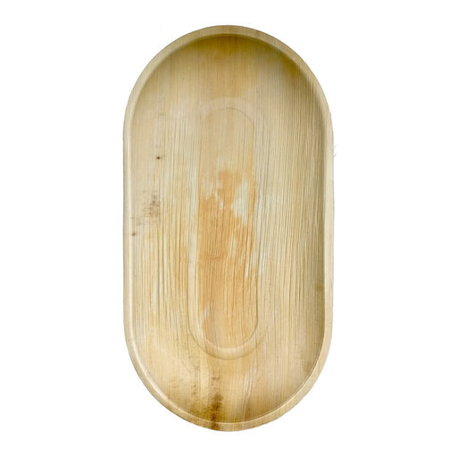 Bandeja ovalada de hoja de palmera 555x300mm A25mm - 10Uds