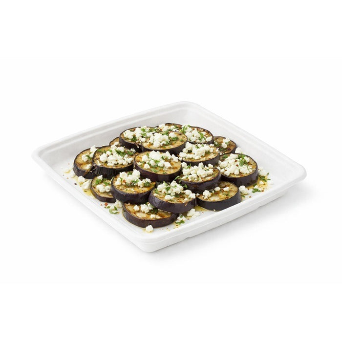 Plato cuadrado de pulpa blanca 1000ml 235x235mm A28mm - 25Uds