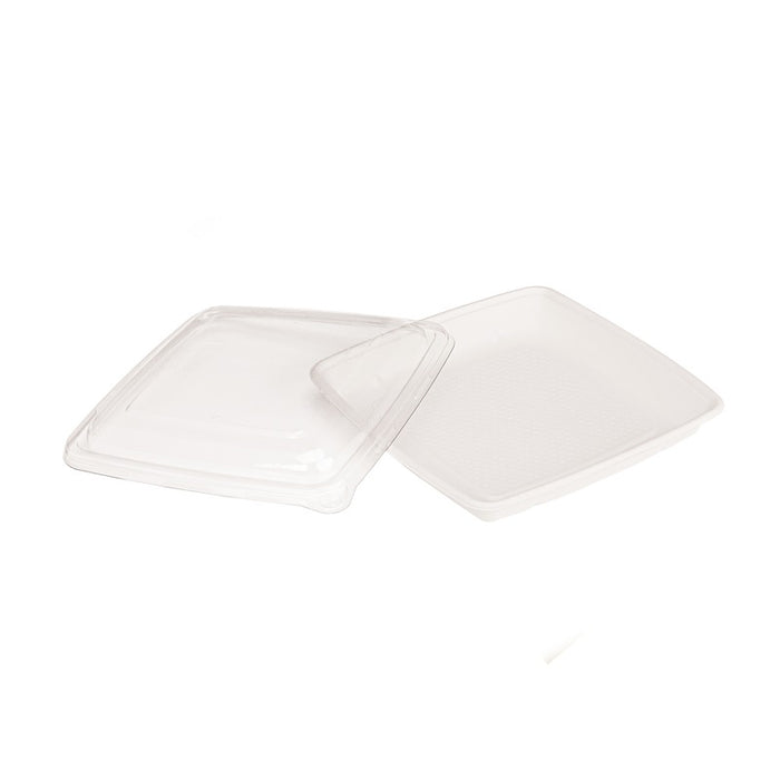 Ensaladera cuadrada de pulpa blanca 1000ml 235x235mm A28mm - 25Uds