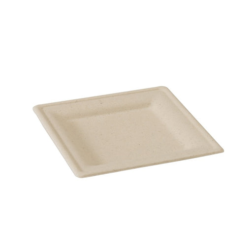 Plato cuadrado marrón de pulpa 200x200mm - 25Uds