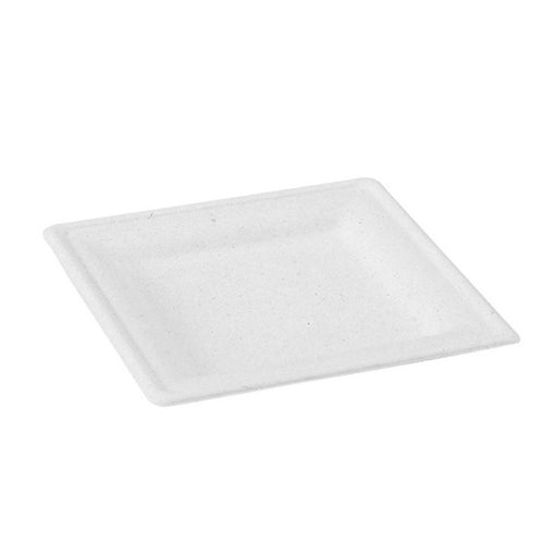 Plato blanco cuadrado a base de pulpa. 200x200mm A16mm - 125Uds