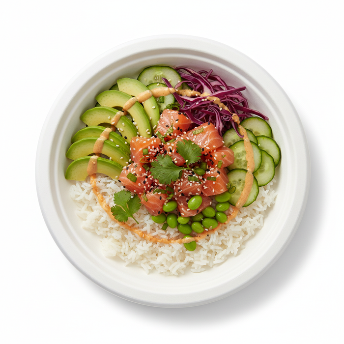 Plato redondo de caña de azúcar blanco Ø220mm - 50Uds