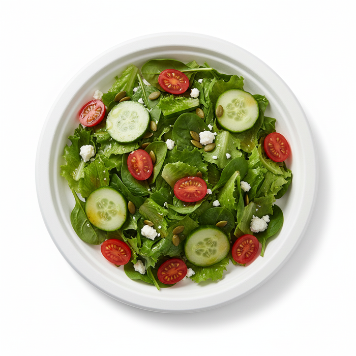 Plato redondo de caña de azúcar blanco Ø242mm A23mm - 25Uds