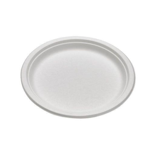 Plato redondo de caña de azúcar blanco Ø300mm A26mm - 50Uds