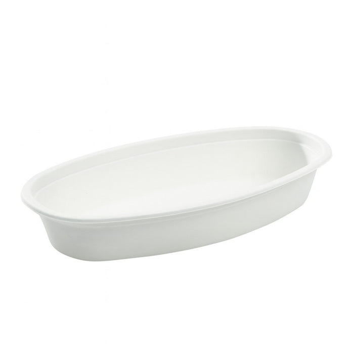 Ensaladera de pulpa ovalada de caña blanca 700ml 230x140mm A50mm - 100Uds
