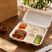 Combo bandeja de pulpa blanca 5 compartimentos con tapa 282x220mm A37,5mm - 50Uds