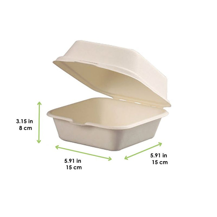 Caja hamburguesa pulpa 460ml 150x150mm A80mm - 50Uds