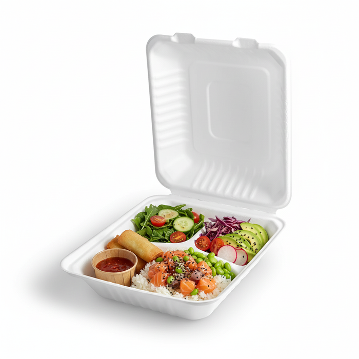 Caja pulpa blanca 3 comp. Multiuso 220x202mm A80mm - 50Uds