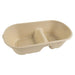 Caja rectangular de fibra de caña de azúcar de 2 compartimentos 1000ml 235x130mm A60mm - 50Uds