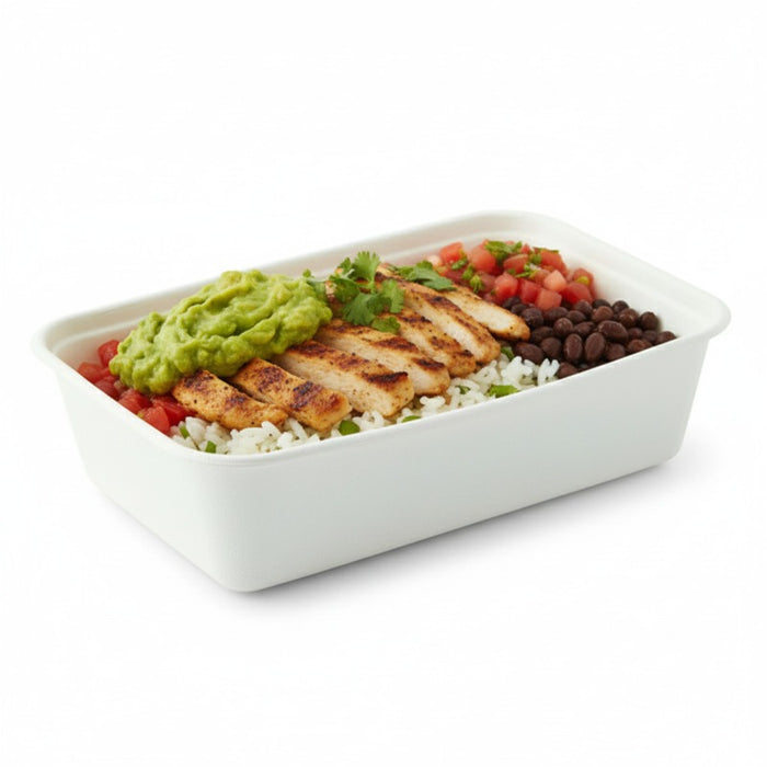 Ensaladera rectangular de pulpa blanca 500ml 172x116mm A40mm - 25Uds
