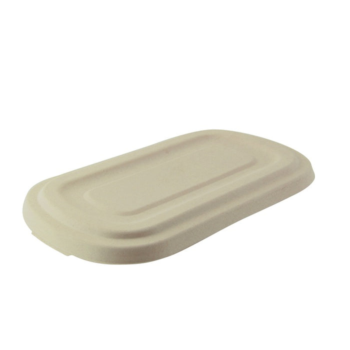 Tapa plana rectangular marrón de pulpa 269x139mm A16mm - 125Uds