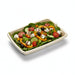 Bandeja de pulpa rectangular laminada PLA marrón 226x163mm A28mm - 50Uds