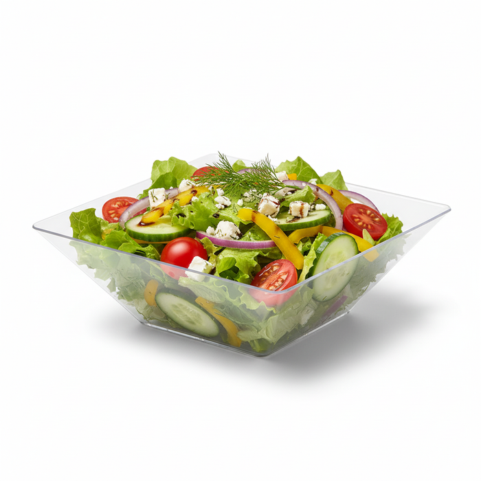 Plato hondo cuadrado reutilizable y microondable en PP 350ml 215x215mm A40mm - 10Uds