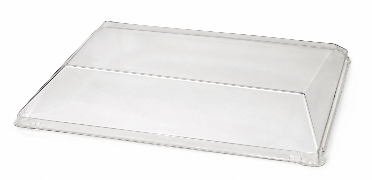 Tapa plana transparente PET para 210AQ2727 280x280mm A40mm - 60Uds
