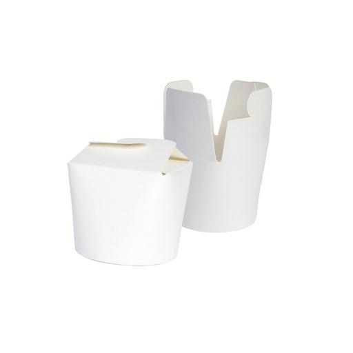 Caja de base redonda de cartón blanco con cierre de mariposa 230ml Ø70mm A59mm - 50Uds
