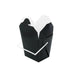 Caja cuadrada de cartón negra con asa blanca 415ml 92x74mm A90mm - 50Uds