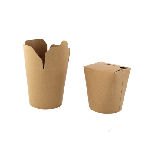 Caja redonda de cartón kraft con cierre ranura 550ml 72x87mm A95mm - 50Uds