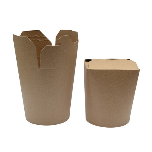 Caja redonda de cartón kraft con cierre ranura 1000ml 100x90mm A120mm - 25Uds