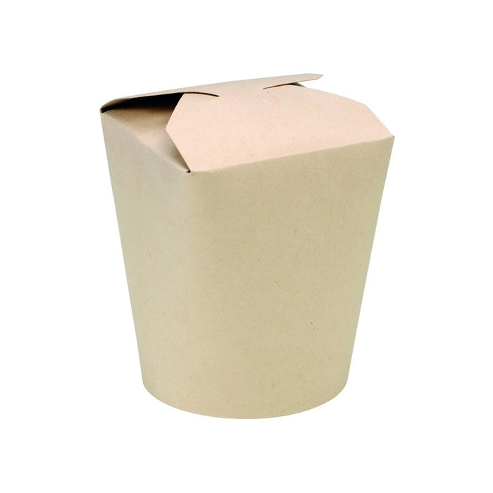 Caja de base redonda de cartón y fibra de bambú laminada con PLA 500ml 81x73mm A98mm - 50Uds