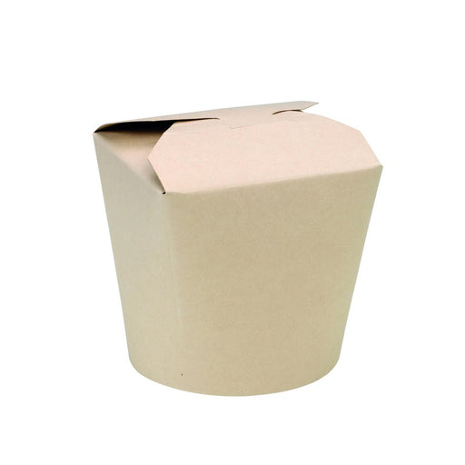 Caja de base redonda de cartón y fibra de bambú laminada con PLA 750ml 98x85mm A93mm - 50Uds