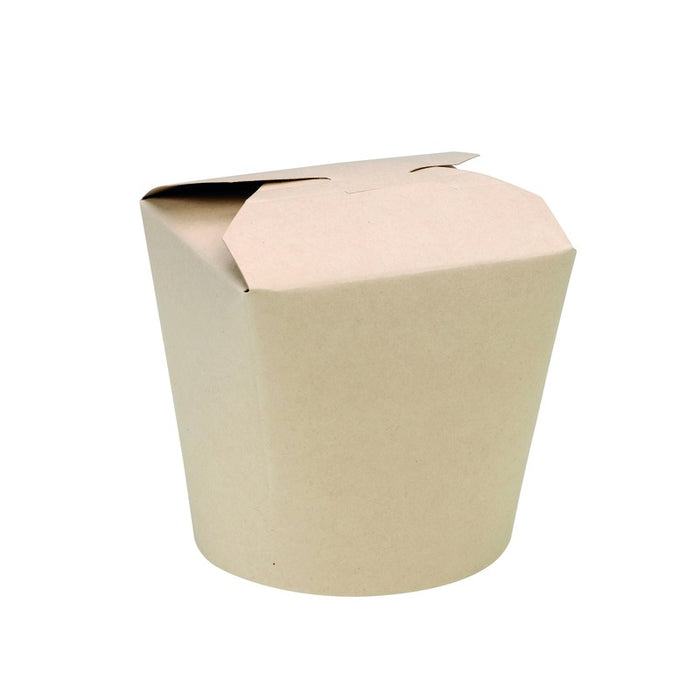 Caja de base redonda de cartón y fibra de bambú laminada con PLA 750ml 98x85mm A93mm - 50Uds