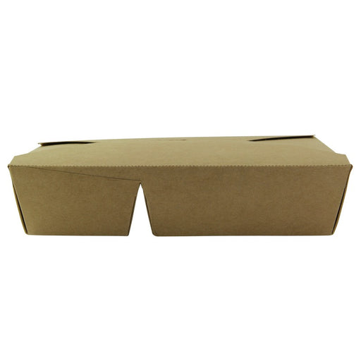 Caja de comida kraft con cierre 2-compartimentos 1 090ml 214x160mm A47mm - 50Uds