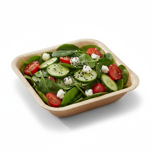 Cuenco cuadrado de hoja de palma 180ml 120x120mm A30mm - 10Uds