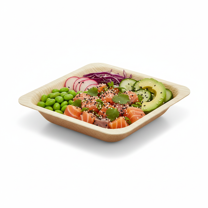 Plato de madera cuadrado SCANDINAVIE 140x140mm A25mm - 50Uds