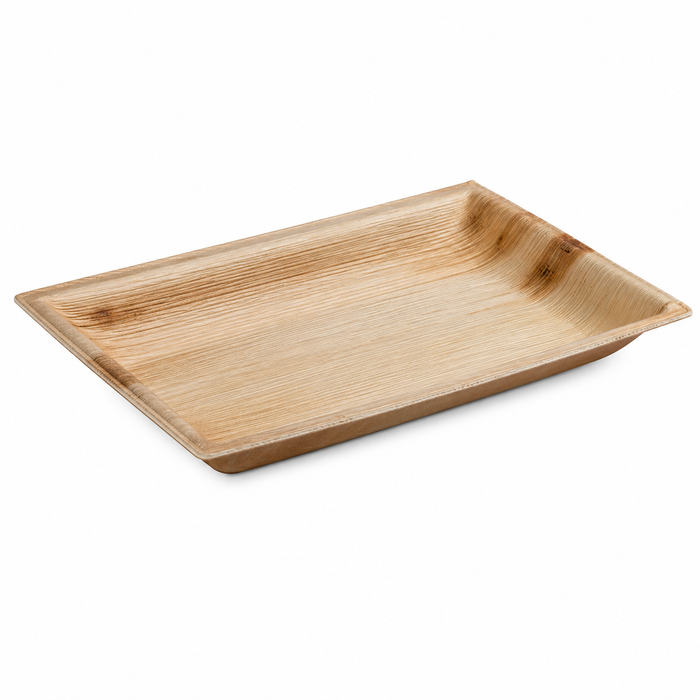 Plato rectangular de hoja de palmera 240x160mm A30mm - 6Uds