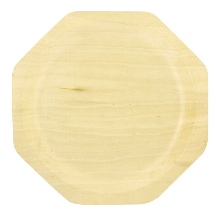 Plato de madera octogonal SCANDINAVIE 260x220mm - 10Uds