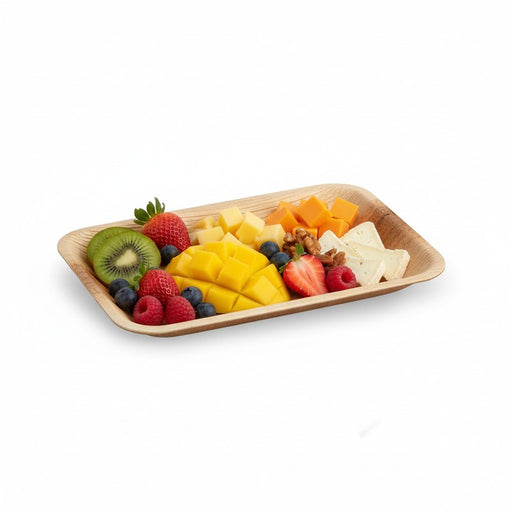 Plato rectangular de hoja de palmera 280x180mm A15mm - 10Uds