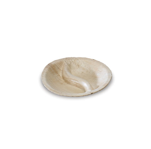 Mini plato redondo con 2 compartimentos de hoja de palma YING YANG Ø100mm A20mm - 10Uds