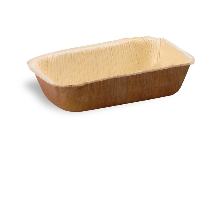 Plato rectangular de hoja de palmera 130x65mm A30mm - 50Uds