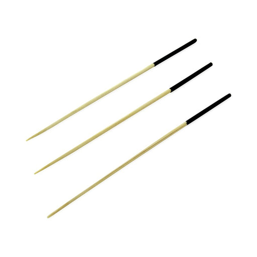 Pincho de bambú con extremo de color negro 120mm - 100Uds