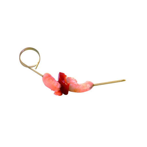 Pincho de bambú curvado con extremo en forma de bucle 110mm - 100Uds