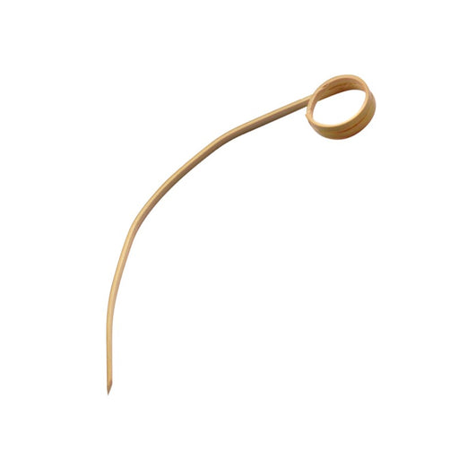 Pincho de bambú curvado con extremo en forma de bucle 110mm - 100Uds