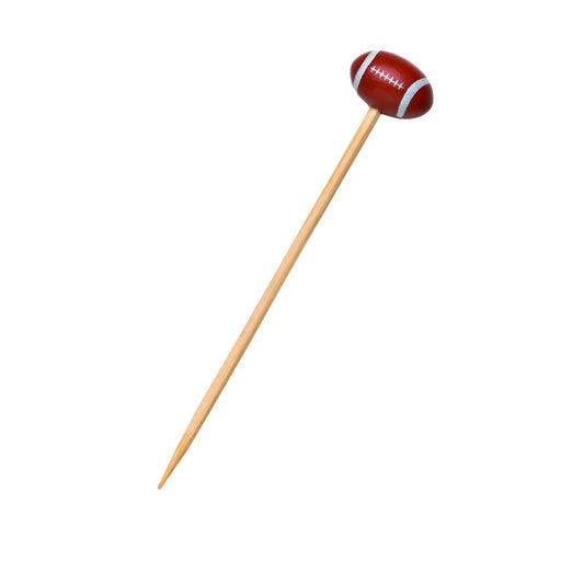 Pincho de bambú con decoración pelota de futbol A120mm - 100Uds